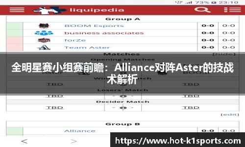 全明星赛小组赛前瞻：Alliance对阵Aster的技战术解析